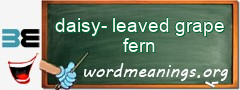 WordMeaning blackboard for daisy-leaved grape fern